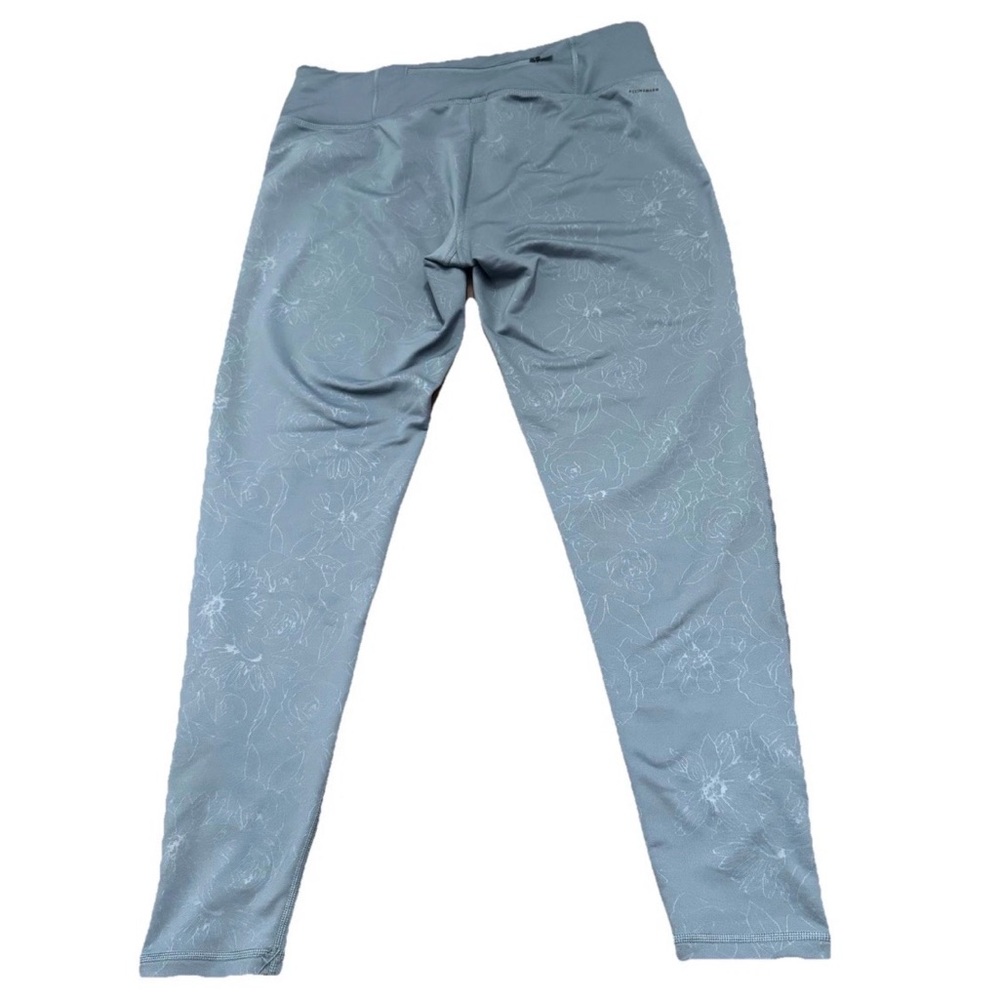 Adidas Womens XL Blue Climalite Climawarm Floral Embossed Cold Weather Leggings - Picture 3 of 13